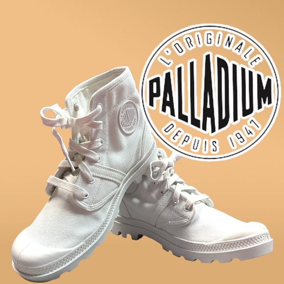 💥HP💥 NWOT Palladium PAMPA high top sneakers in white. Size men’s 8 👟 - Picture 2 of 14
